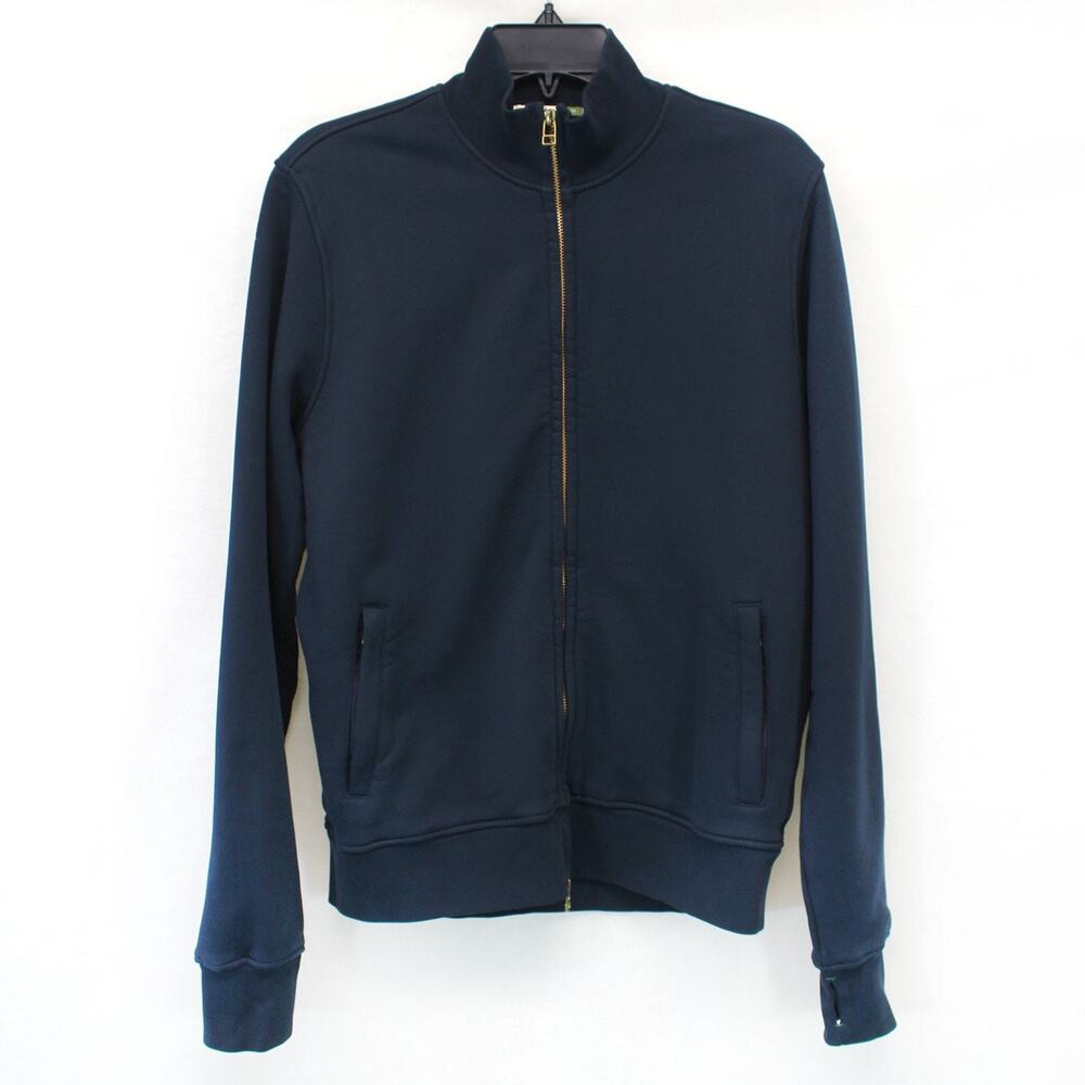Hyden Yoo Navy Chunky Knit Sweter Cardigan Jacket Full Zip Cozy 100% Wool Small